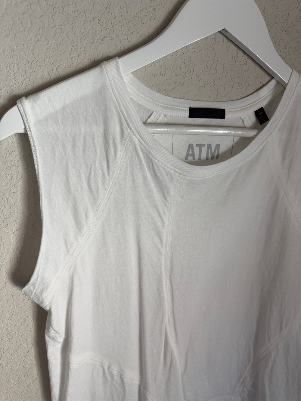 ATM Anthony Thomas Melillo White Sleeveless Tank Top